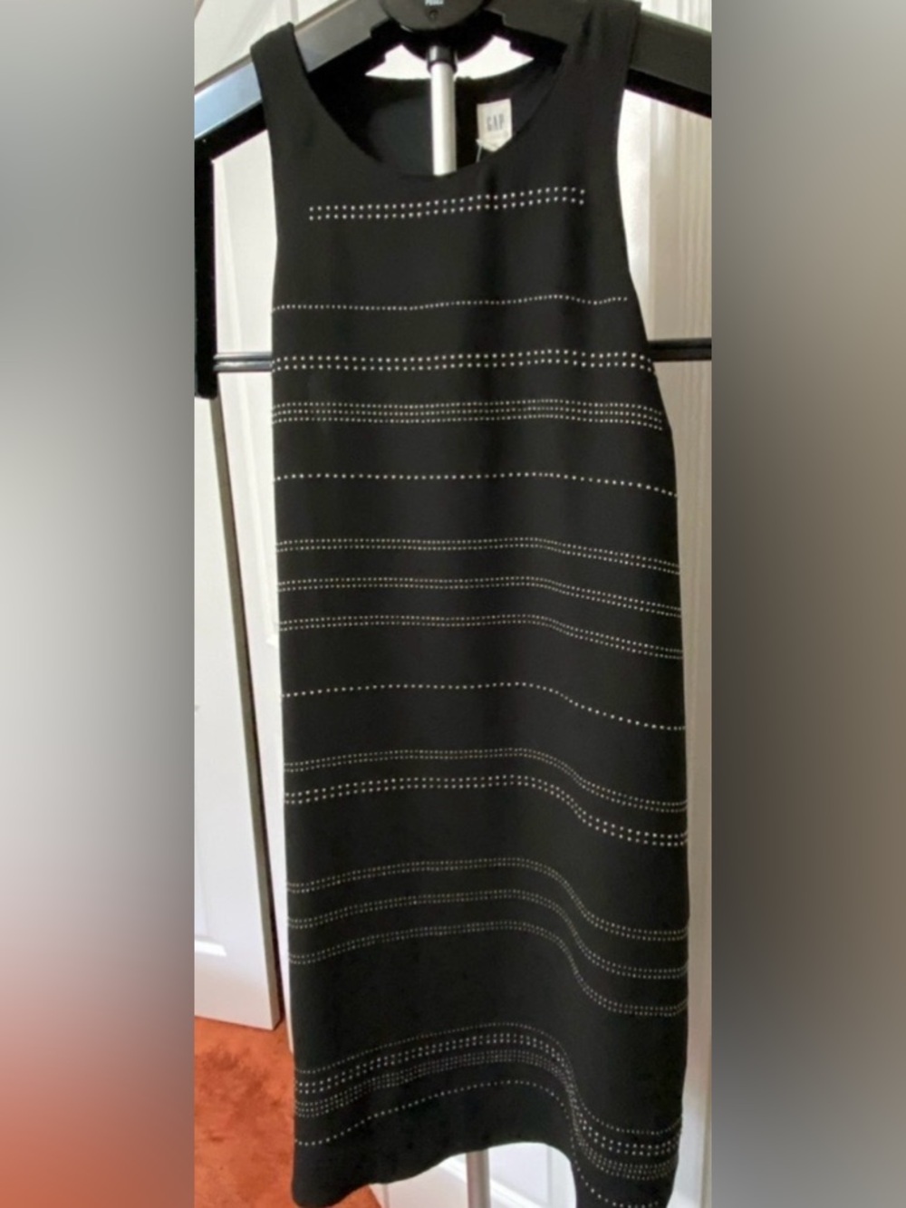 Sz Med⭐️NWT Gap Black Sleeveless Summer Dress Silver embellishment PTP 19”